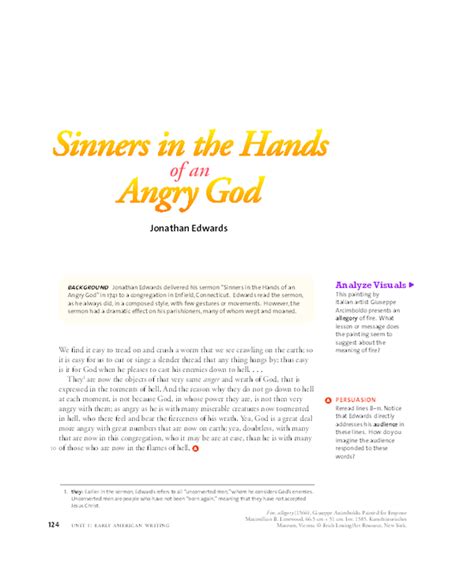 sinners in hands of angry god summary
